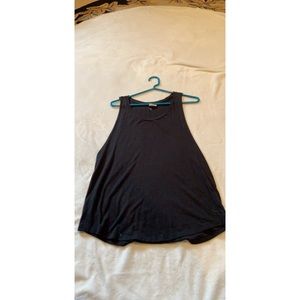 Black tank top with deep armholes